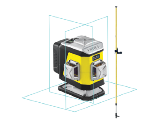 Krížový laser 3×360° s modrým paprskem CL3B Set