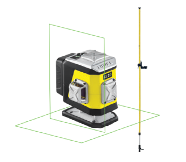 Krížový laser 2×360° se zeleným paprskem CL2G SET