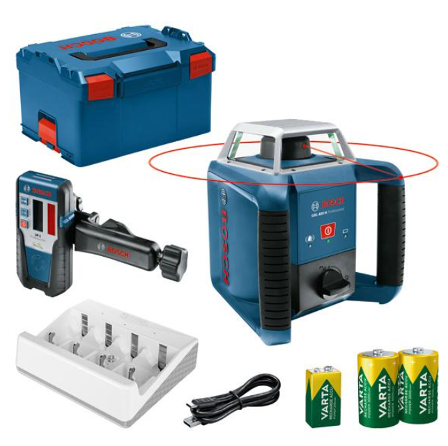 GRL 400 H Professional - 0601061806 - Rotacní laser v kufru L-BOXX 238 se 2 akumulátory 1,2 V HR20 (D) 9 Ah